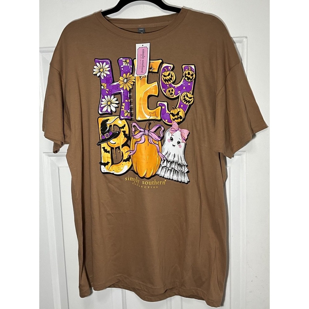 Simply Southern Halloween T-shirt Hey Boo Women's Size Medium New With Tags